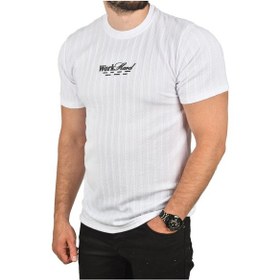 Resim Deepsea Erkek Beyaz Dar Kesim Pamuklu Tişört Slim Fit Nefes Alan Yumuşak Dokulu Tişört 2504351 Beyaz 