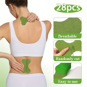 Resim 28 Adet Yeşil Akupunktur Yaması Diz, Eklem, Boyun, Omuzlar & Bel için - Non-Woven Kumaşa Uygun 