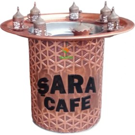 Resim Yuvarlak Kumda Kahve Bakır Kumda Kahve Makinesi Tepsili Kumda Kahve Standı Yüksek Boy Kumda Türk Kahvesi Makine Kızgın Kumda Kahve Tezgahı 