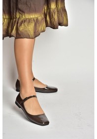 Resim Fox Shoes S726252508 Kadın Babet - Kahverengi Rugan 