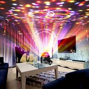 Resim 1 adet Çok Renkli LED Sihirli Top Işık Uzaktan Kumandalı - Ev Partileri, Bayram Kutlamaları, Yatak Odası ve Oturma Odası Dekoru için USB Güçlü 7-Renk Döner Sahne Lambası, Dinamik Işık Efektleriyle Canlı Bir Atmosfer Yaratan Sevimli Lamba 