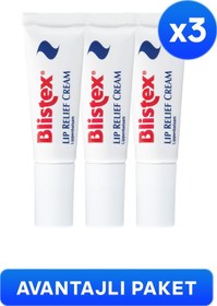 Resim Blistex Lip Relief Cream SPF10 Çatlamış Dudaklar için Bakım Kremi 3 x 6 ML 