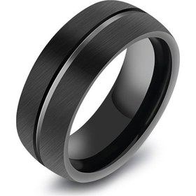 Resim Chavin Erkek Mat Siyah Fırçalanmış Tungsten Yüzük Dm78 Siyah 