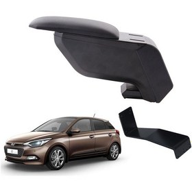 Resim Hyundai İ20 2015 Delmesiz Çelik Ayaklı Siyah Kolçak Kol Dayama 