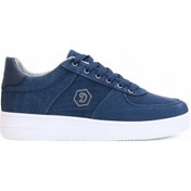 Resim 2196-dakırs Anatomik Tabanlı Erkek Keten Kumaşlı Sneakers Ayakkabı Lacivert 