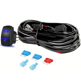 Resim Xuweiwei Ws1 Pvc Wiring Harness Işık Şeridi Kiti Joystick Anahtarlı 20awg Atv Suv Kamyon 