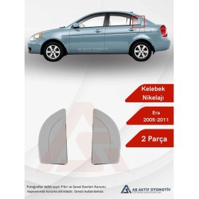 Resim Hyundai Era Sd Kelebek Cam Yeri 2 Parça 2005-2011 Krom Paslanmaz Çelik 