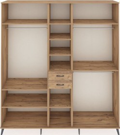 Resim Hyperion Dolap 10 Raflı 2 Çekmeceli 3 Askılı 220x44x243 Çam-çam/çam Atlas Çam/atlas Çam 