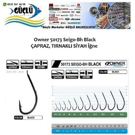 Resim Siyah Tırnaklı Çapraz Olta İğnesi Owner50173 Seigo No:1 - Standart 