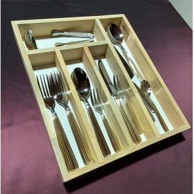 Resim Pasiflora Home Desing Pasiflora Home Ahşap Modern Çekmece Içi Kaşıklık Beyaz 35x29 