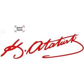 Resim Sticker K.atatürk İmza 4 15cm Folyo Kırmızı Adet Fiyat 