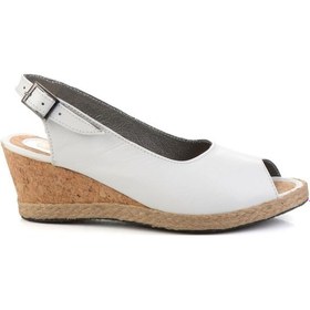 Resim Beyaz Hakiki Deri Kadın Espadril K05582202103 Beyaz 
