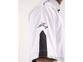 Resim Beyaz Renk Siyah Çizgili Aşçı Forması Üst 