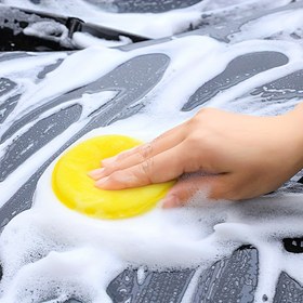 Resim 12 Adet Yüksek Yoğunluklu Polyester Elyaf Araba Cilası Uygulama Pedleri, 9,4 cm Yuvarlak Parlatma Süngerleri Otomotiv Detayları İçin 