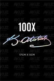 Resim sticker 100 Adet Atatürk Sticker 