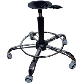 Resim Kendinden Çemberli Bar Taburesi Ayağı Siyah Pistonlu Mekanizmalı 