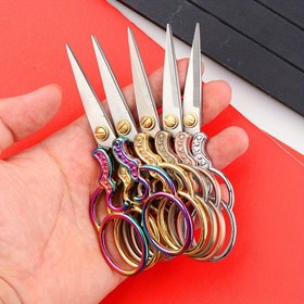Resim Ev ve Ofis için Premium Paslanmaz Çelik Makas - Çok Amaçlı El Sanatları ve Nakış Makası, Kağıt, İplik, Kumaş ve DIY Projeleri için Hassas Kesme Araçları 