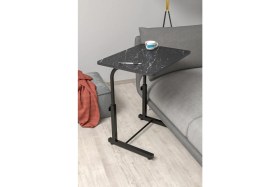 Resim Depolife Yükseklik Ayarlı Laptop Sehpası Kahvaltı Ders Çalışma Bilgisayar Ofis Yemek Çocuk Masası Metal Ayak 