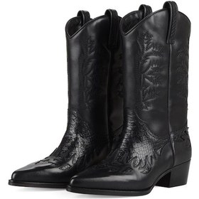 Resim Siyah Bayan Kovboy Çizmesi (Dawn) 
