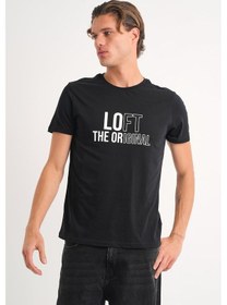 Resim Alexandergardı Baskılı Basic T-shirt Siyah 