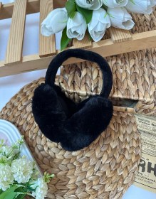 Resim Çocuk Siyah Peluş Kulaklık 