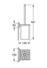 Resim Grohe Allure Brilliant Tuvalet Fırçalığı - 40900000 Gümüş 