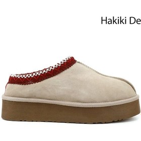 Resim Gönderi R Bej Nubuk W Tazz Kalın Tabanlı Hakiki Deri Kürklü Terlik Bej Nubuk 