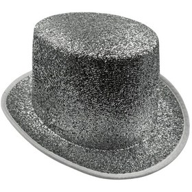 Resim Gümüş Lüks Gofrajlı Sihirbaz Model Şapka 28x15 Cm Diğer 