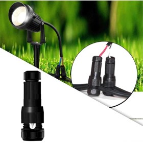 Resim Moveevo Siyah Nylon Dış Mekan Aydınlatma Bağlantısı - Bahçe Işıkları İçin Delikli Tespitli Kablolu Bağlayıcı 1 Adet 