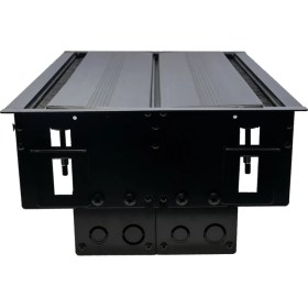 Resim 45X BK2-2512S Eloksal Siyah 24 Modül Toplantı Masa Tipi Çift Kapaklı Bürotik Blok 45XBLOKPRIZ 