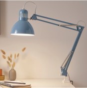 Resim IKEA Tertıal Açık Mavi Çalışma Masası Lambası Ofis Ev Hareketli Çizim Lambası 