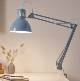 Resim IKEA Tertıal Açık Mavi Çalışma Masası Lambası Ofis Ev Hareketli Çizim Lambası 