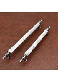 Resim Tuana Rustik Alüminyum Metal Lüks Modern Mobilya Çekmece Mutfak Dolabı Kulpu Beyaz-krom 224mm 5 Adet Beyaz - Krom 