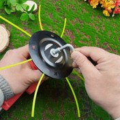 Resim 1 adet Disk Çim Budama Başlığı Montaj Deliği M5mm ile 5 Aksesuar İçerir Daha Güvenli Alüminyum Alt Kapak, Disk Tasarımı Daha Verimli Budama Kurulumu Basitt Bahçe Budaması için Uygun Bahçe Çimi Yabani Otları Hafif Bahçe Aracı Aksesuarları 