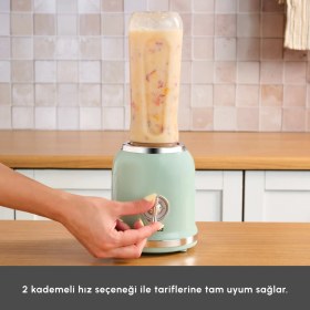 Resim Karaca Retro Personal Kişisel Smoothie Blender Green 