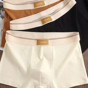 Resim 3 adet Gençler için Erkek Boxer Briefs - Nefes Alabilir, Rahat ve Şık "PAMUK" Etiketi ile, Bej, Orta Esneklikli Kumaş, Günlük Giyim için Mükemmel, Rahat İç Çamaşırı | Şık Boxerler | Orta Esneklikli Kumaş 