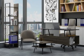 Resim LAGOMOOD İRONY POLY OFİS TAKIMI, ANTRASİT CEVİZ 