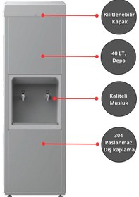 Resim Sanayi Tipi Sebil 40 Litre Soğutmalı Arıtmalı Paslanmaz Sebil 