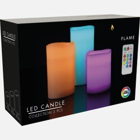 Resim Uzaktan Kumandalı 3'lü Led Mum Seti 
