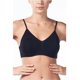 Resim Miss Fit Kadın Ince Askılı Sıfır Kol Büstiyer Seamless Siyah M-L (512162337) 