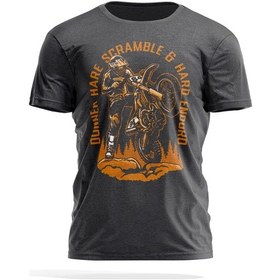 Resim Scramble Motorsiklet T-Shirt Gri 