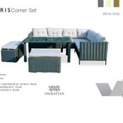 Resim VAVRATTAN Paris Köşe Bahçe Takımı Gri 