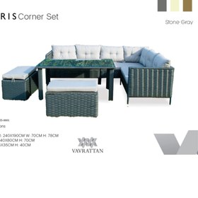 Resim VAVRATTAN Paris Köşe Bahçe Takımı Gri 