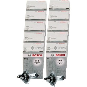 Resim Bosch H4 H-4 Eco Ampul Ön Far Ampulü Takım Seti 10 Adet 12V 