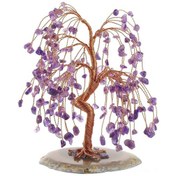Resim Reedark Şans Ve Bereket Ağacı - Doğal Ametist Kristal Bonsai 18-21cm Feng Shui Dekor 