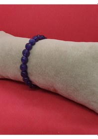 Resim Gümüştel El Sanatları Sertifikalı Ametist Doğal Taş Bileklik 8 Mm Çok Renkli 