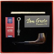 Resim Genel Markalar German 9mm Gül Ağacı Pipo Seti Düz Mat Kahve 