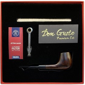 Resim Genel Markalar German 9mm Gül Ağacı Pipo Seti Düz Mat Kahve 