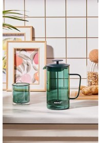 Resim Karaca Valentina Borosilikat Cam French Press 1000 ml Green 