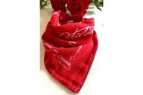 Resim Als Accessories Atatürk Imzalı Büyük Boy Kırmızı Renk Unisex %100 Cotton Bandana Fular 